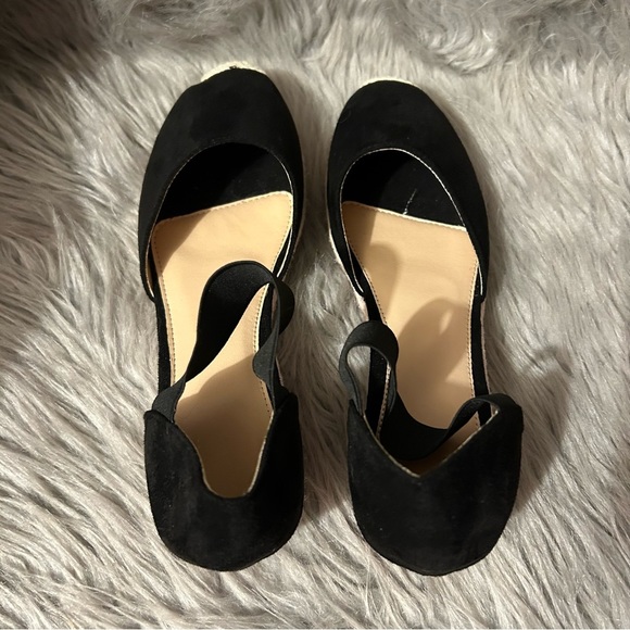 Wedge Shoes Womens Size 41 Black‎ Ankle Strap Heeled Slip On NEW - Picture 6 of 8